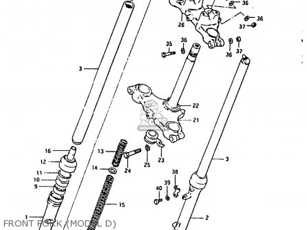 FRONT FORK (MODEL D) - RM80H 1984 (E)