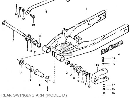 REAR SWINGING ARM (MODEL D) - RM80H 1984 (E)
