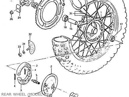 REAR WHEEL (MODEL E) - RM80H 1984 (E)