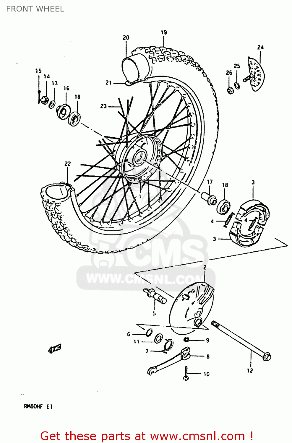 FRONT WHEEL RM80H 1985 (F)