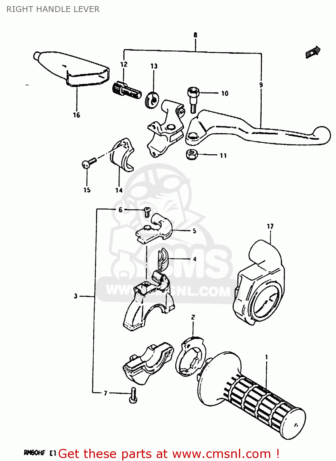 RIGHT HANDLE LEVER RM80H 1985 (F)