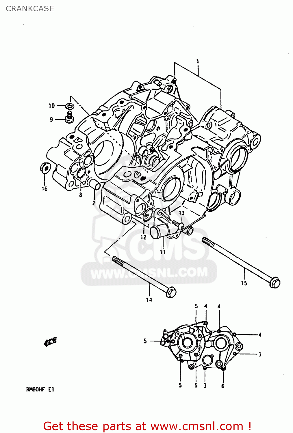 CRANKCASE RM80H 1985 (F)