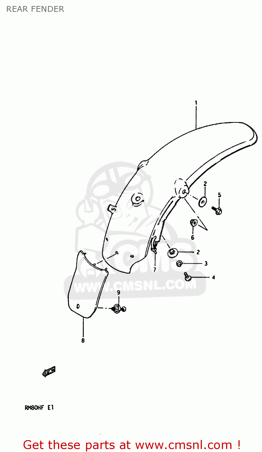 REAR FENDER RM80H 1985 (F)