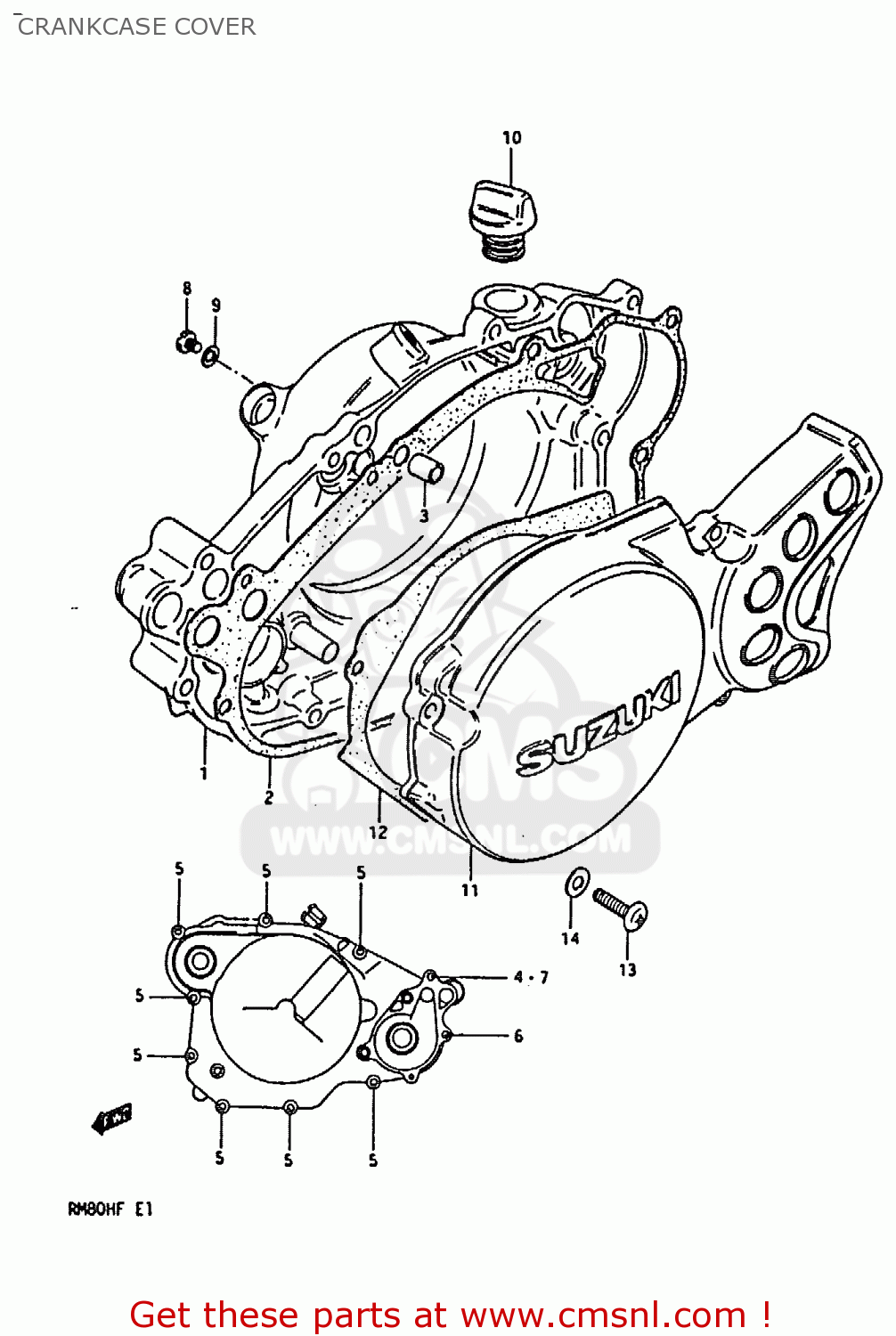 CRANKCASE COVER RM80H 1985 (F)