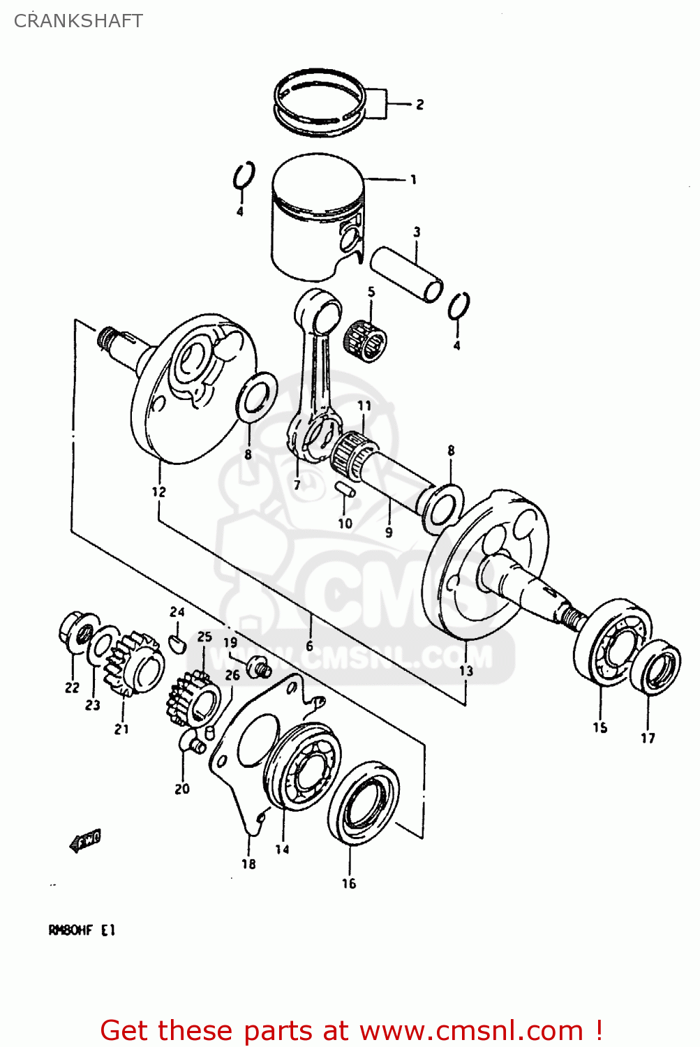 CRANKSHAFT RM80H 1985 (F)