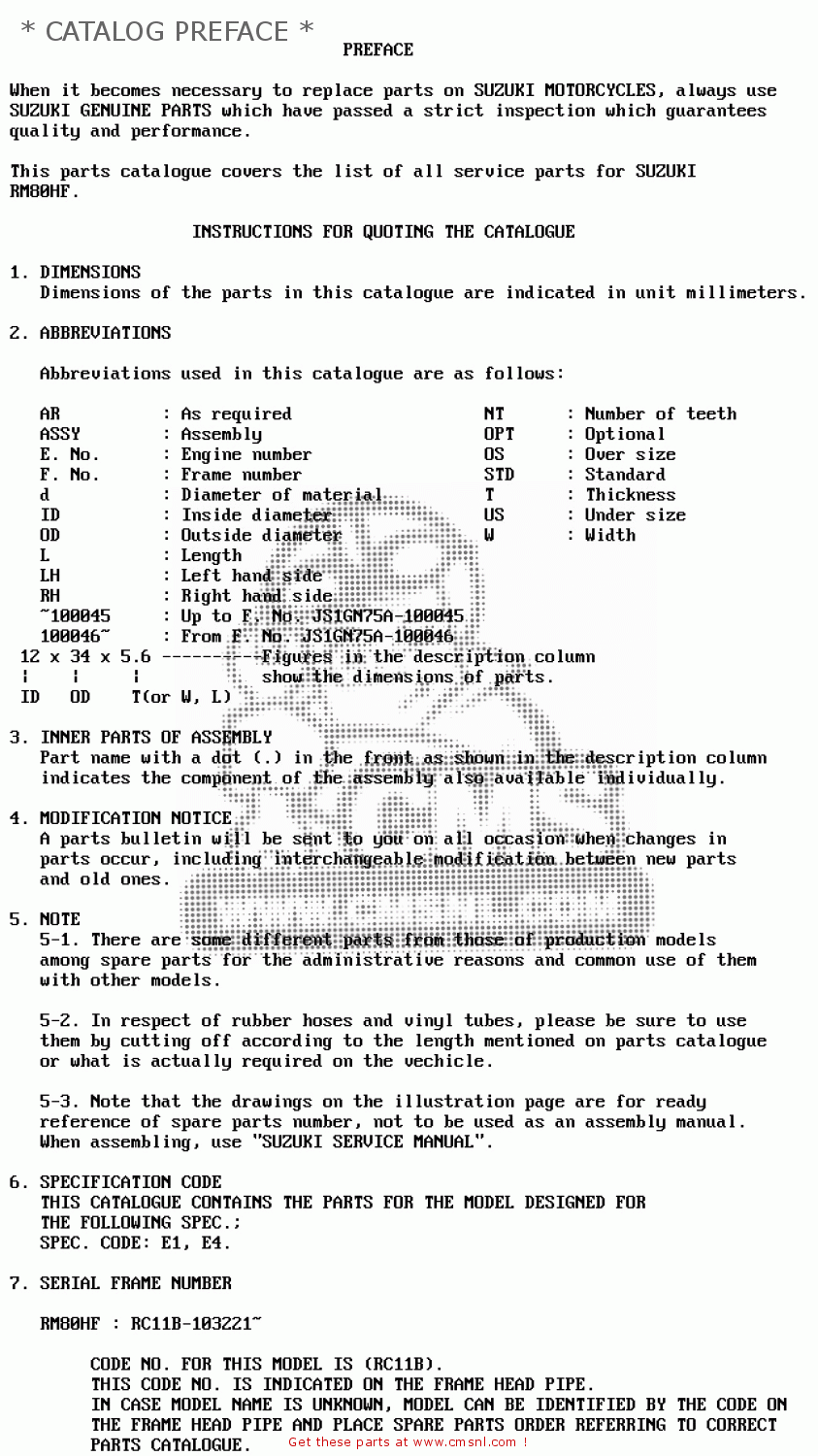 * CATALOG PREFACE * RM80H 1985 (F)