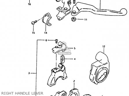 RIGHT HANDLE LEVER - RM80H 1985 (F)