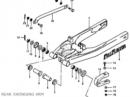 REAR SWINGING ARM - RM80H 1985 (F)