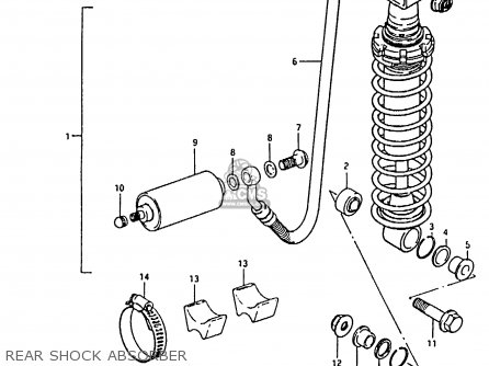 REAR SHOCK ABSORBER - RM80H 1985 (F)