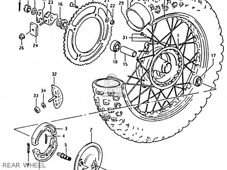 REAR WHEEL - RM80H 1985 (F)