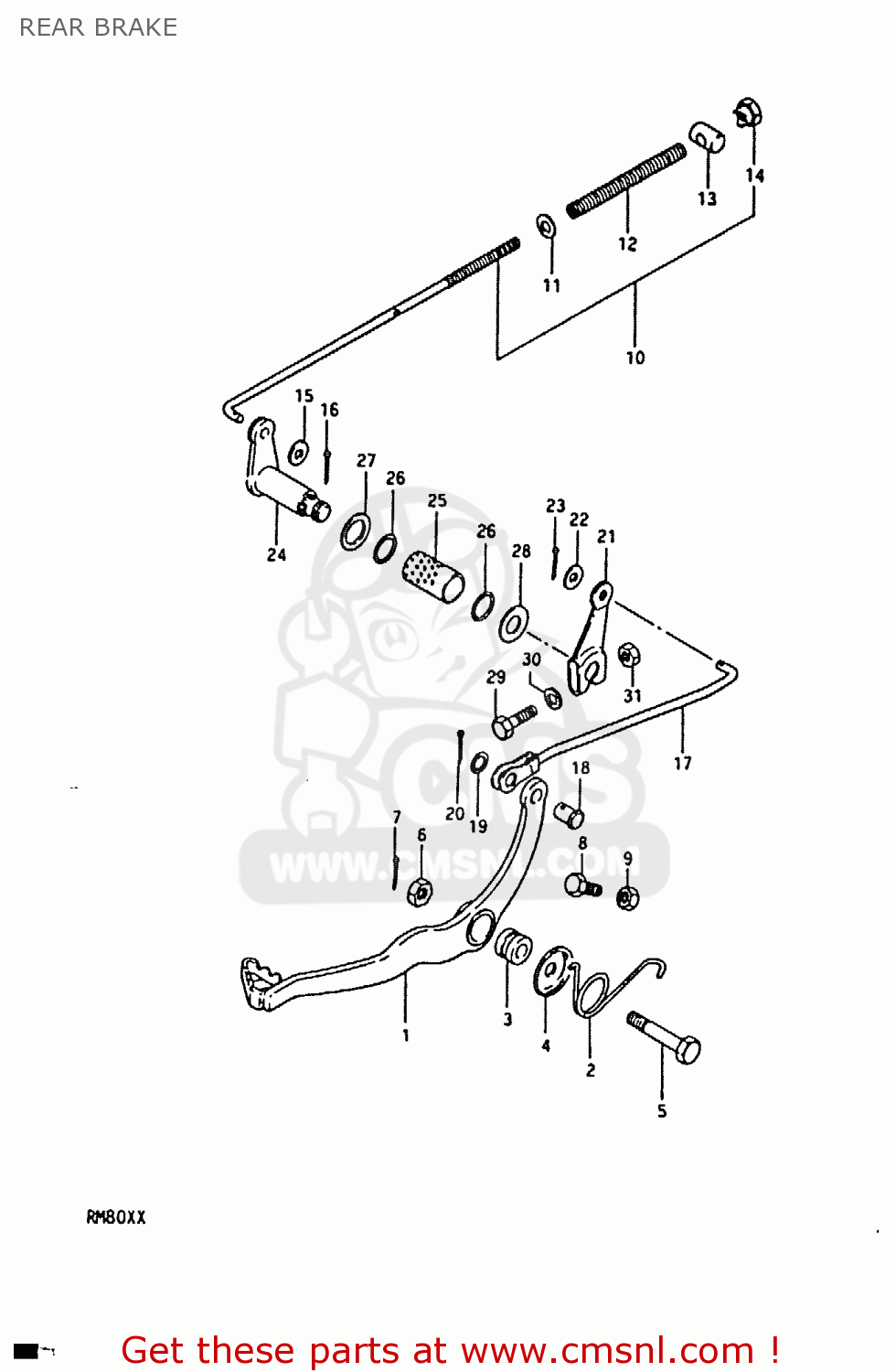 REAR BRAKE RM80X 1980 (T)