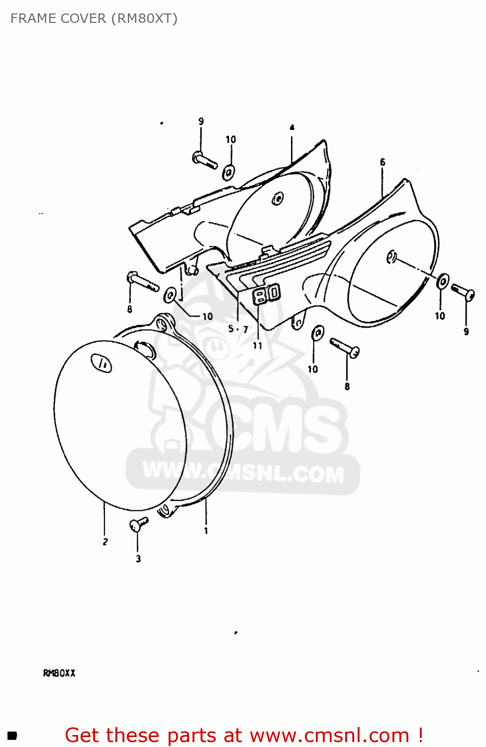 FRAME COVER (RM80XT) RM80X 1980 (T)