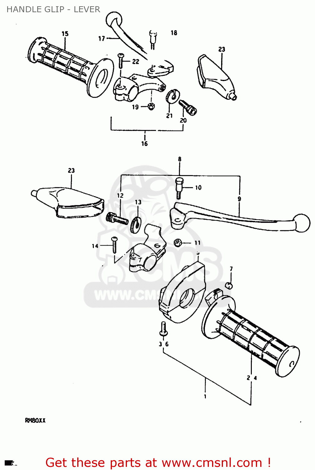 HANDLE GLIP - LEVER RM80X 1980 (T)