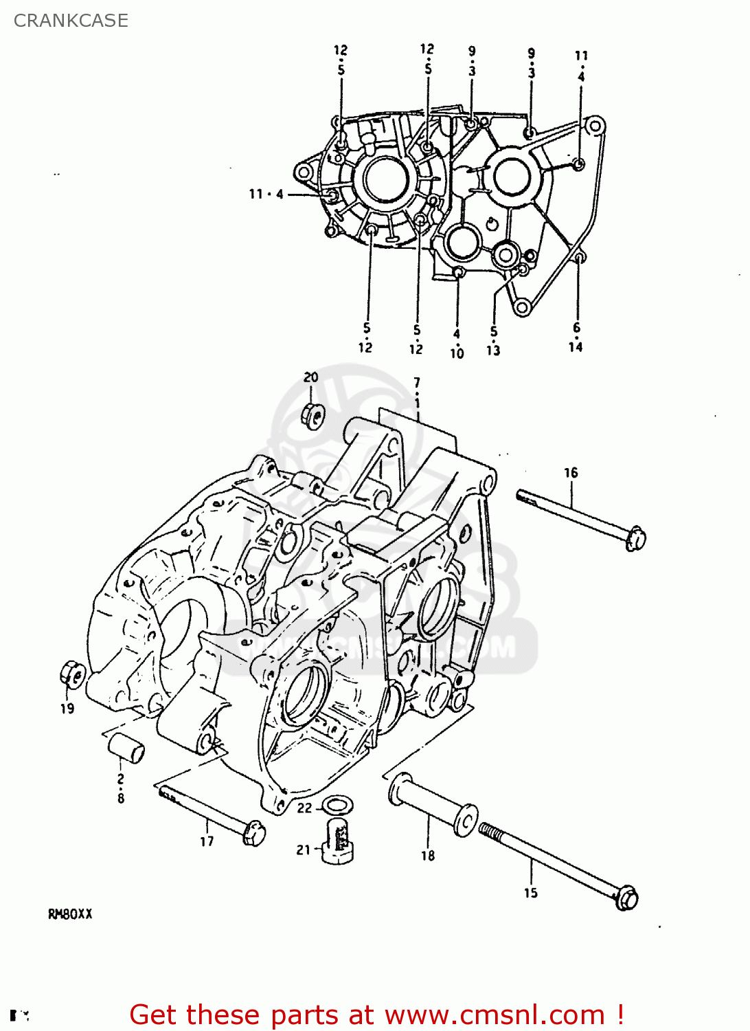 CRANKCASE RM80X 1980 (T)