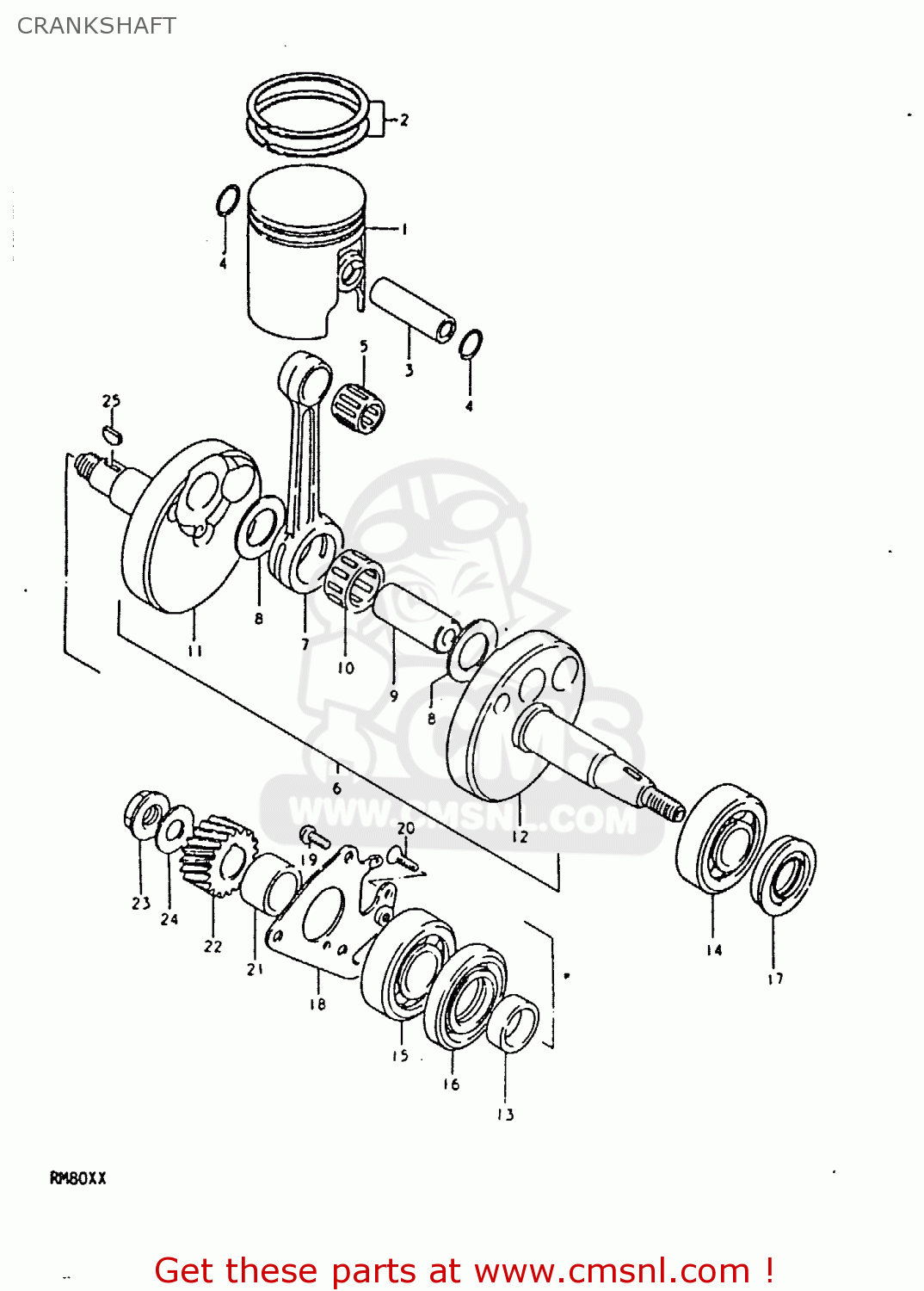 CRANKSHAFT RM80X 1980 (T)