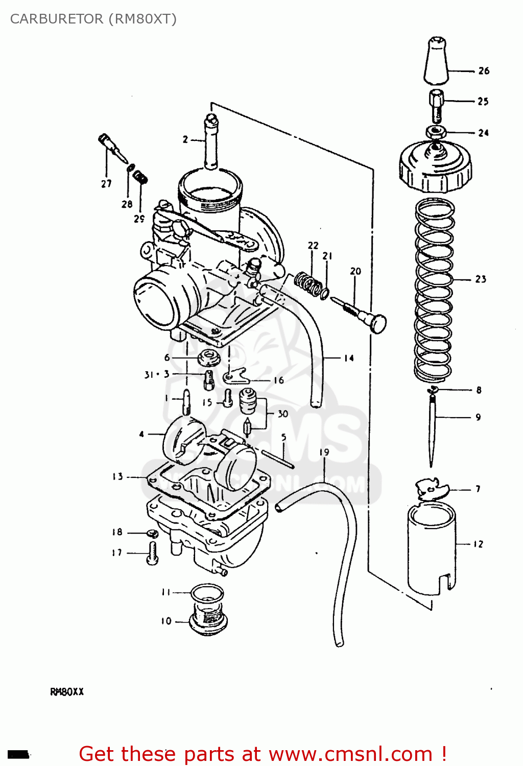 CARBURETOR (RM80XT) RM80X 1980 (T)