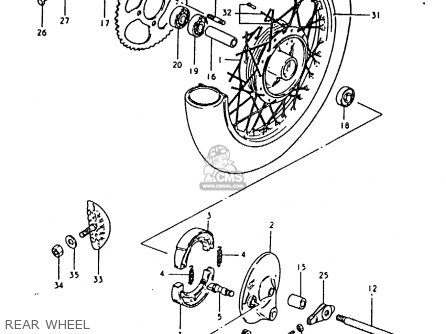 REAR WHEEL - RM80X 1980 (T)
