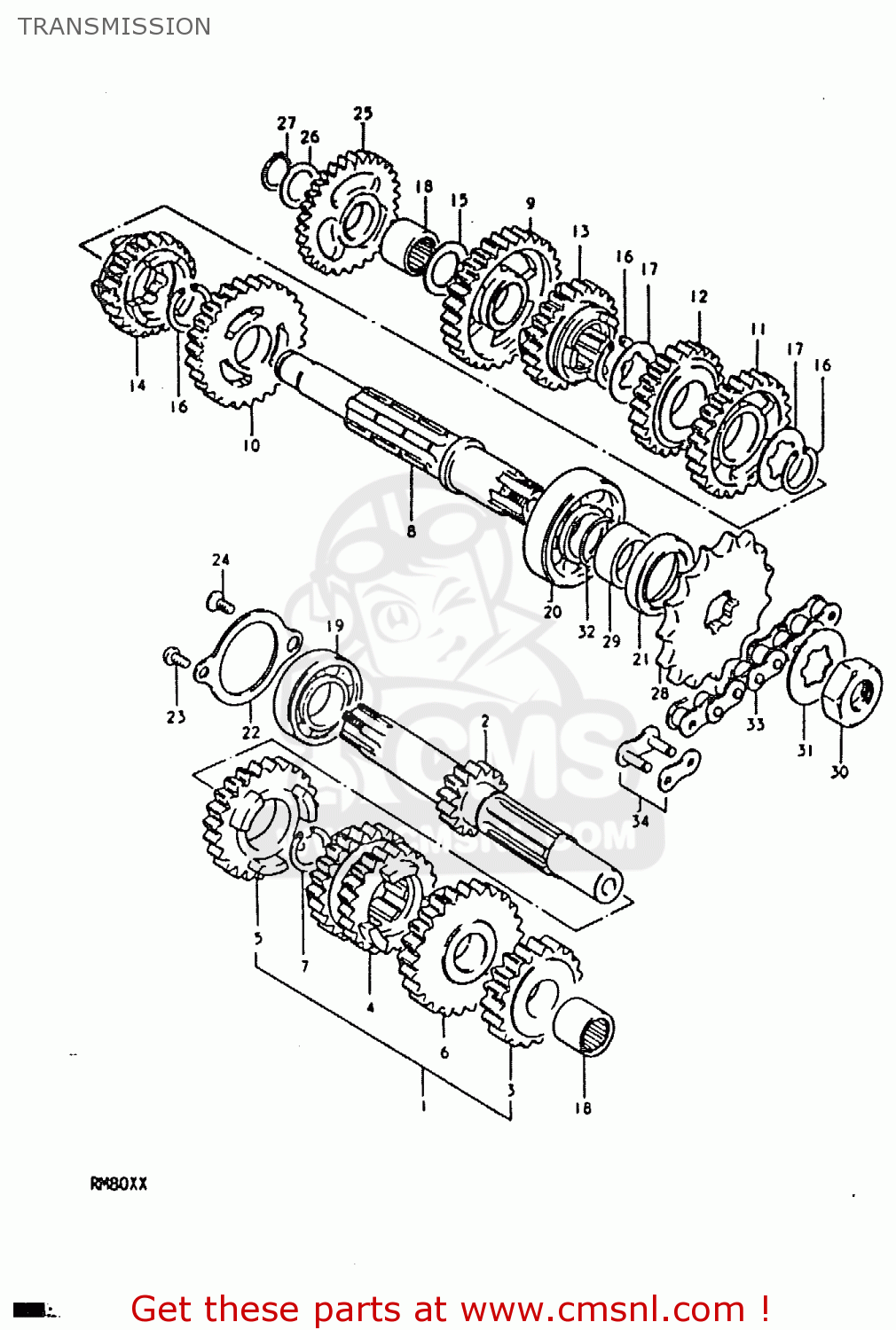 TRANSMISSION RM80X 1981 (X)