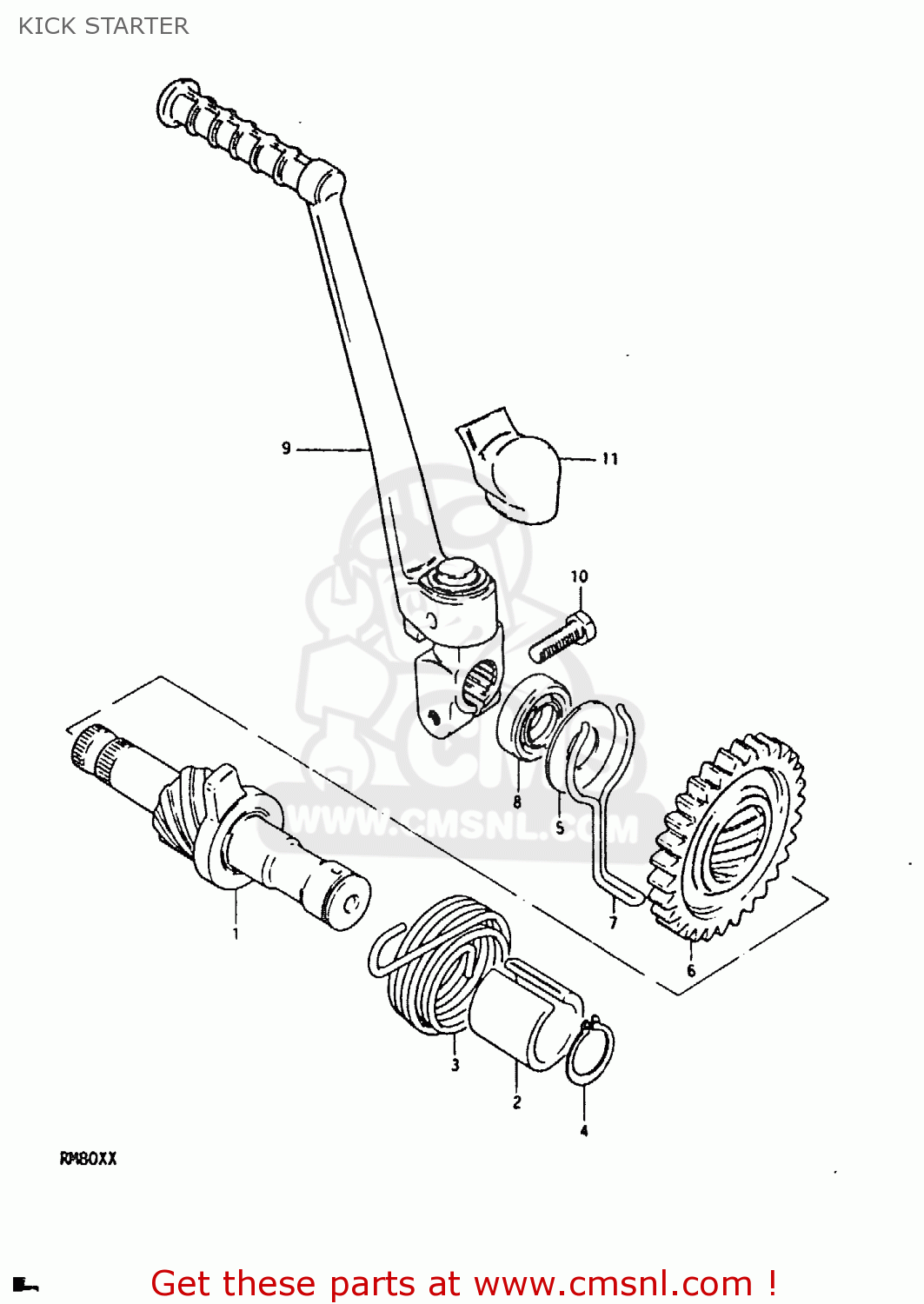 KICK STARTER RM80X 1981 (X)