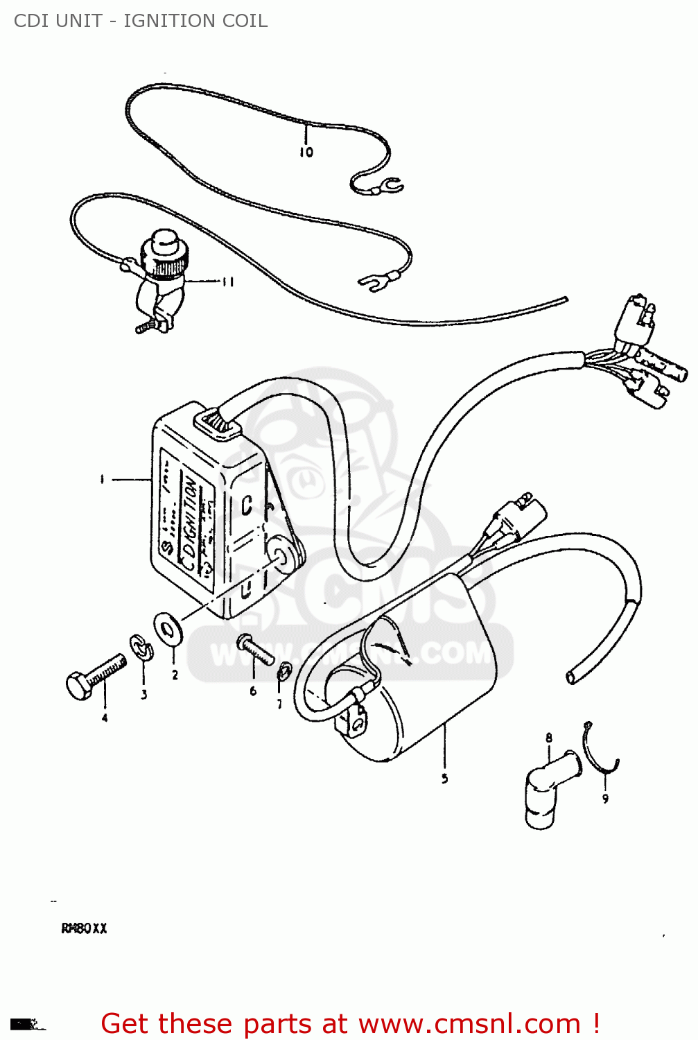 CDI UNIT - IGNITION COIL RM80X 1981 (X)