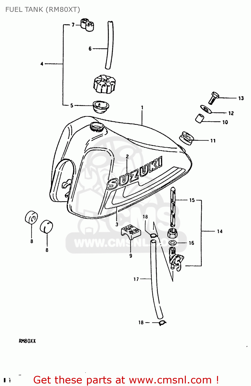 FUEL TANK (RM80XT) RM80X 1981 (X)