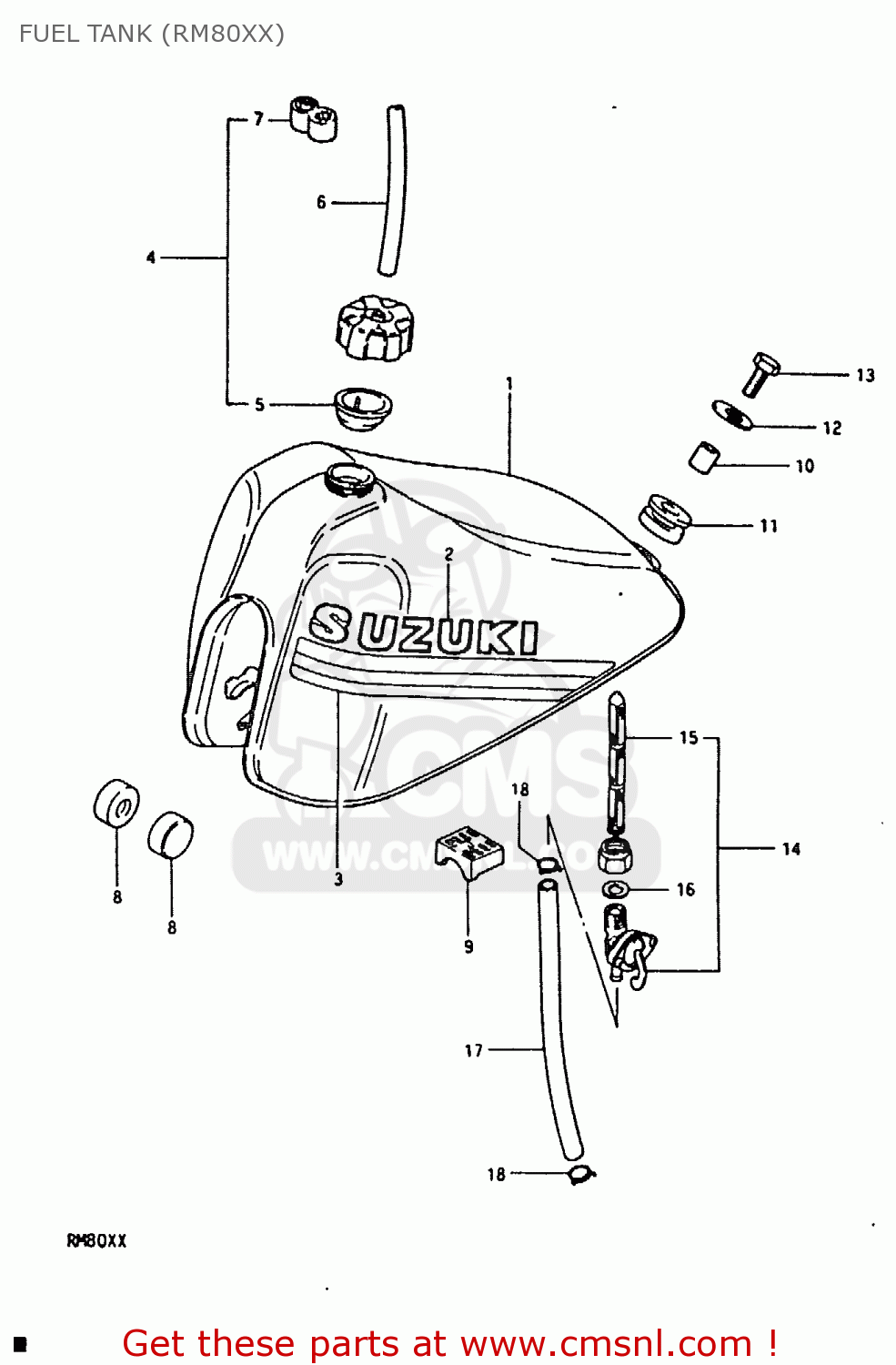 FUEL TANK (RM80XX) RM80X 1981 (X)