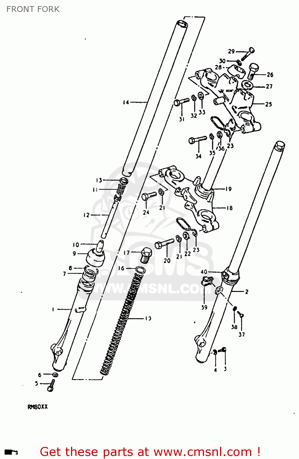 FRONT FORK RM80X 1981 (X)