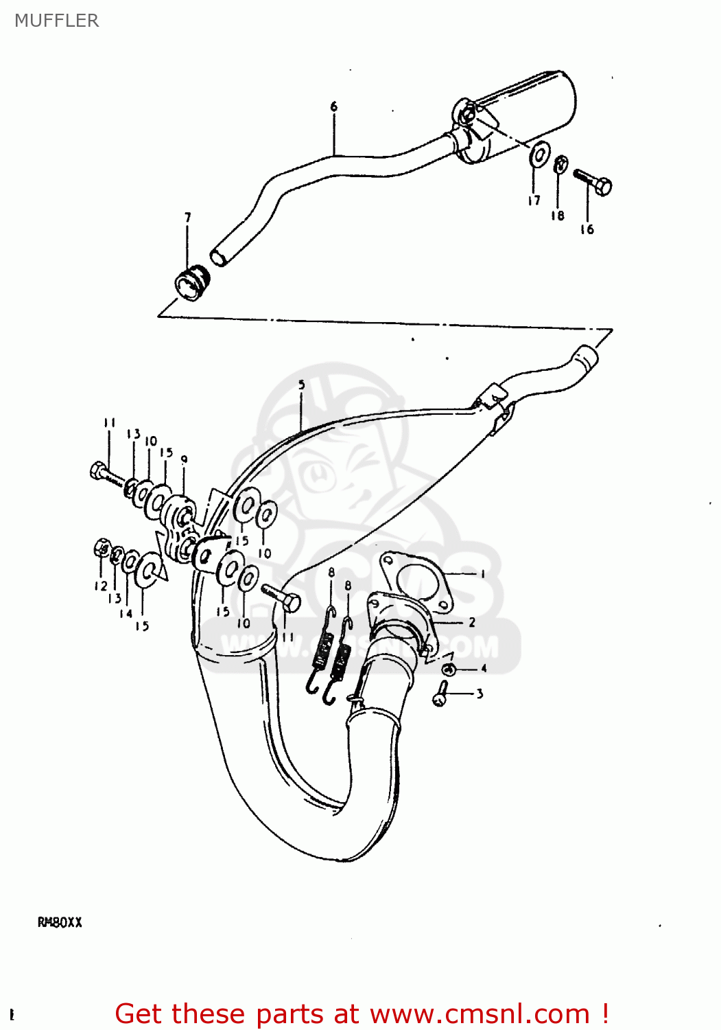 MUFFLER RM80X 1981 (X)