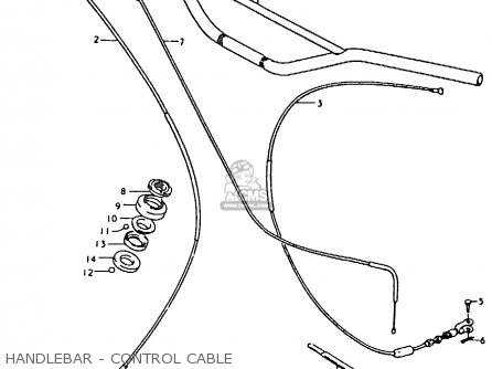 HANDLEBAR - CONTROL CABLE - RM80X 1981 (X)