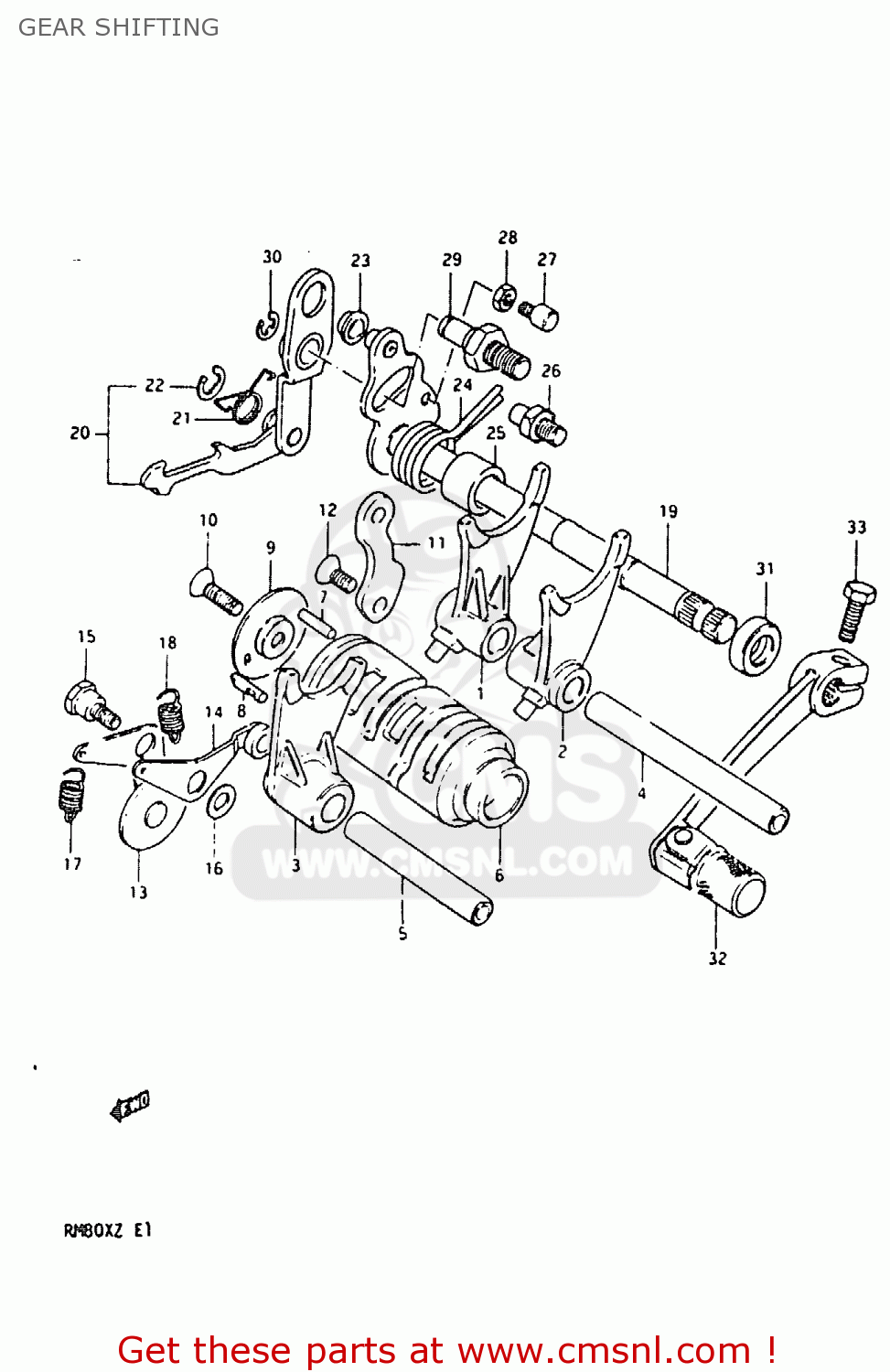 Suzuki RM80X 1982 (Z) GEAR SHIFTING - buy original GEAR SHIFTING spares ...