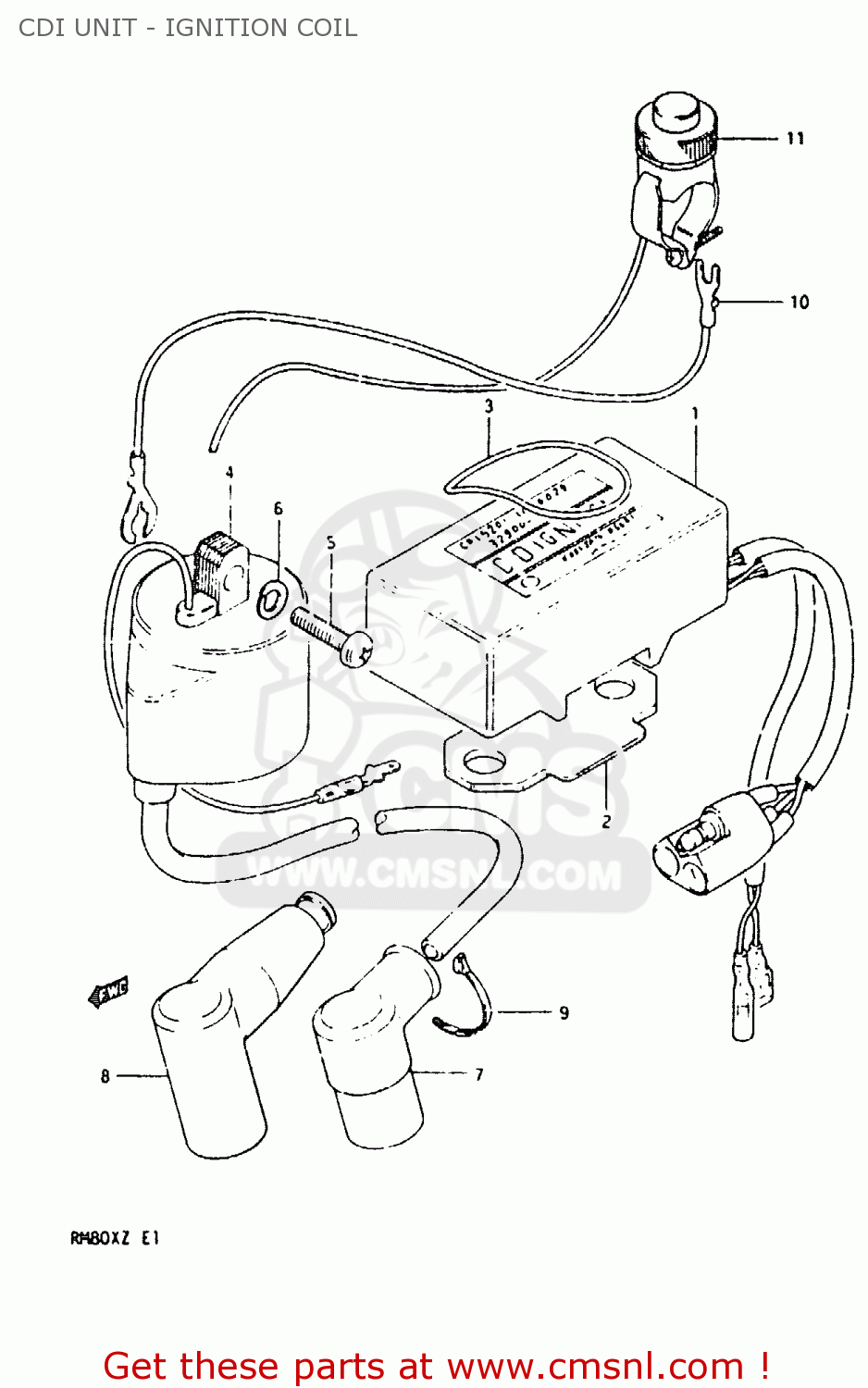 CDI UNIT - IGNITION COIL RM80X 1982 (Z)