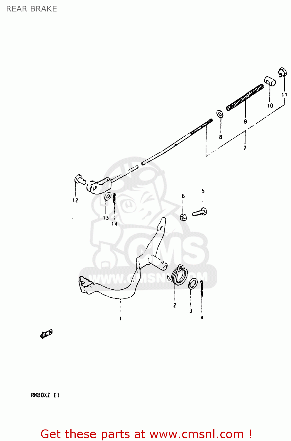 REAR BRAKE RM80X 1982 (Z)