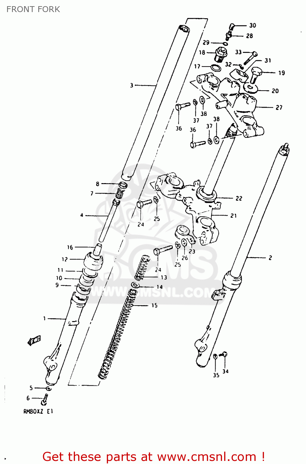 FRONT FORK RM80X 1982 (Z)