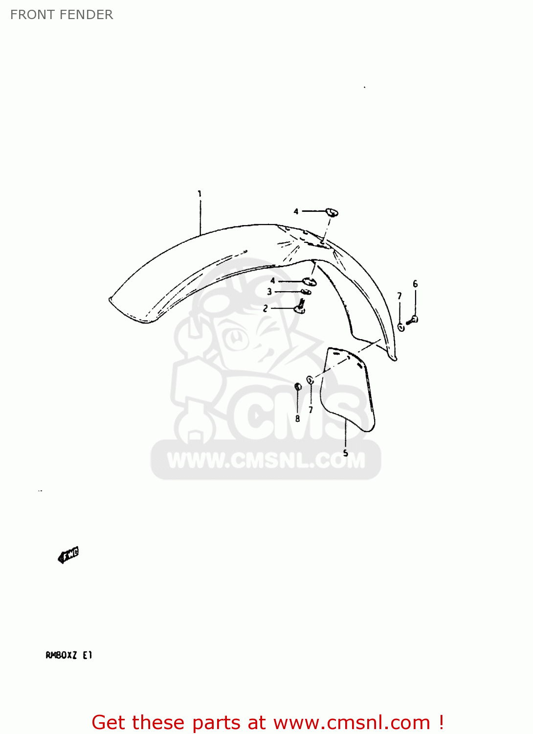 FRONT FENDER RM80X 1982 (Z)