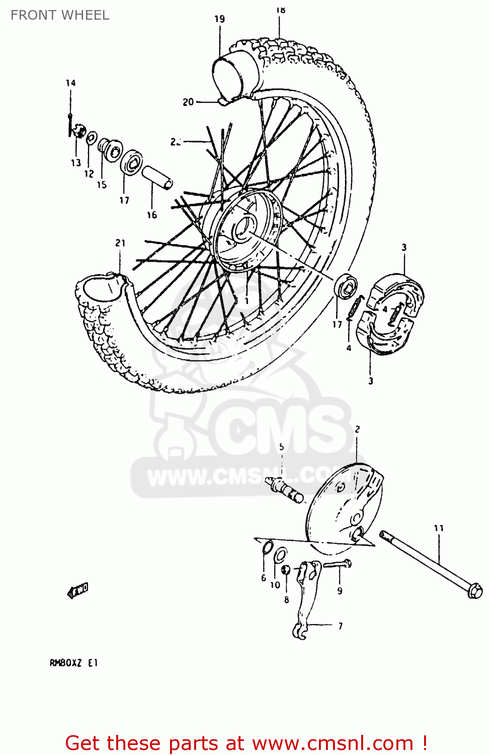 FRONT WHEEL RM80X 1982 (Z)