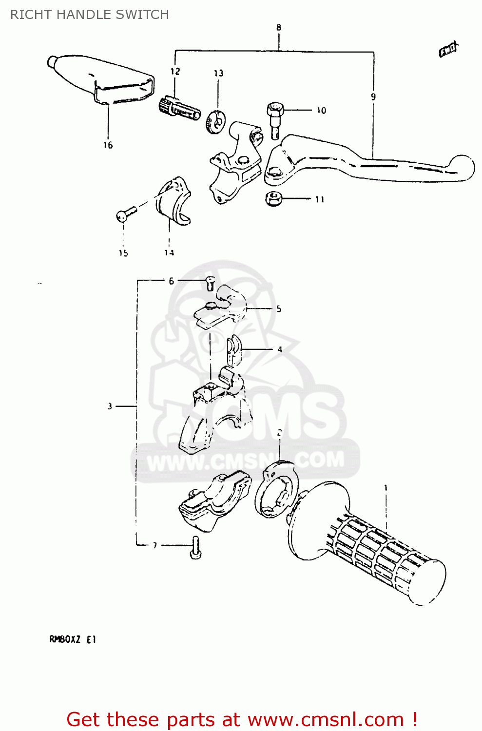 RICHT HANDLE SWITCH RM80X 1982 (Z)