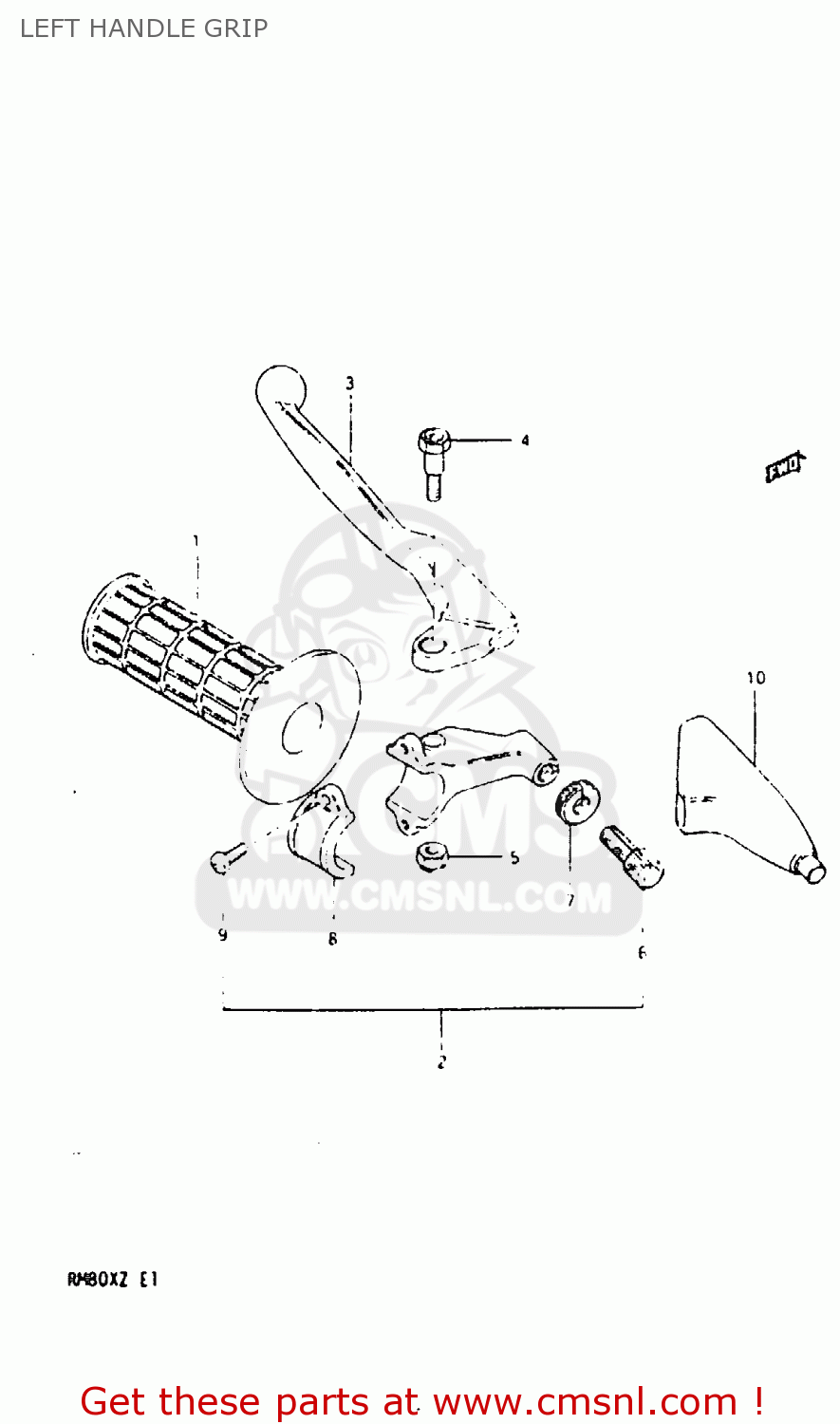 LEFT HANDLE GRIP RM80X 1982 (Z)