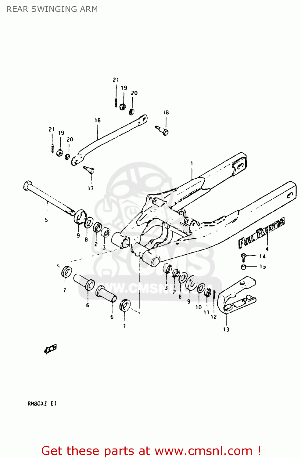 REAR SWINGING ARM RM80X 1982 (Z)