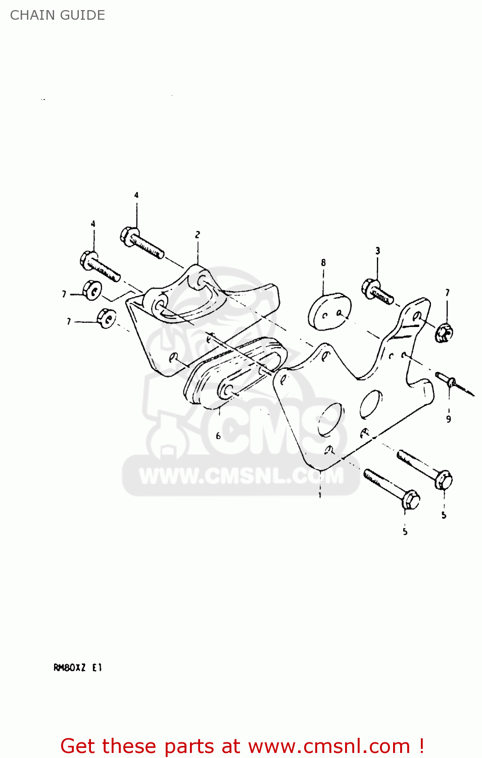 CHAIN GUIDE RM80X 1982 (Z)