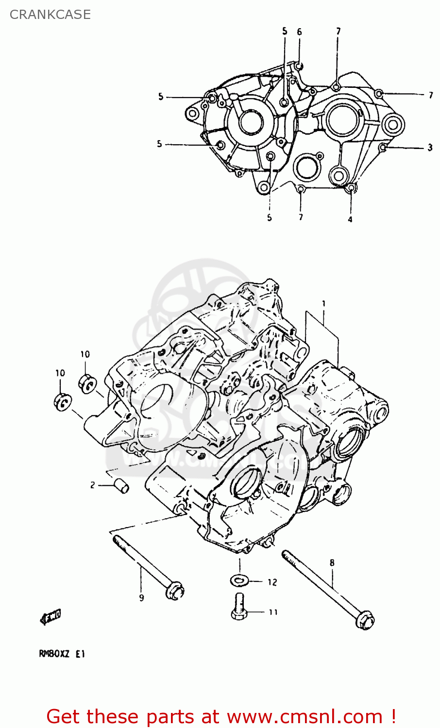 CRANKCASE RM80X 1982 (Z)