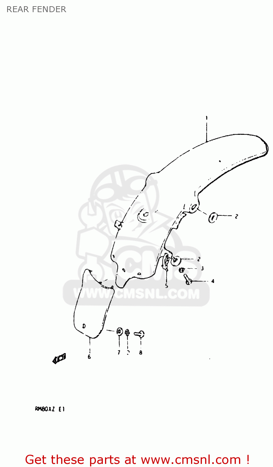 REAR FENDER RM80X 1982 (Z)