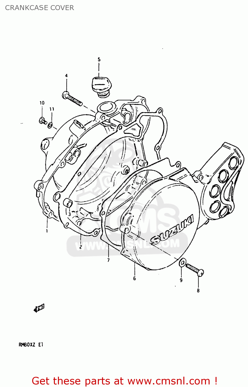 CRANKCASE COVER RM80X 1982 (Z)