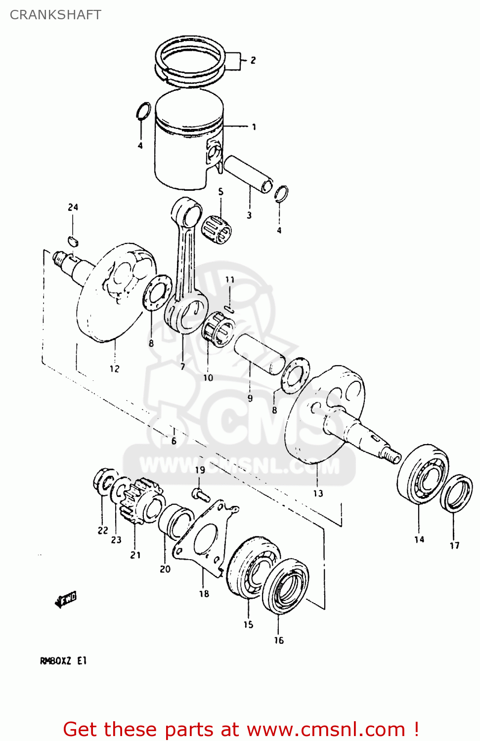 CRANKSHAFT RM80X 1982 (Z)
