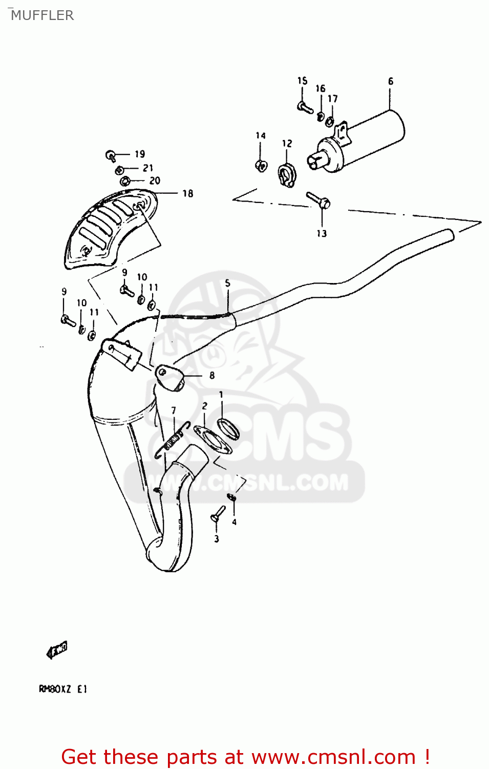 MUFFLER RM80X 1982 (Z)
