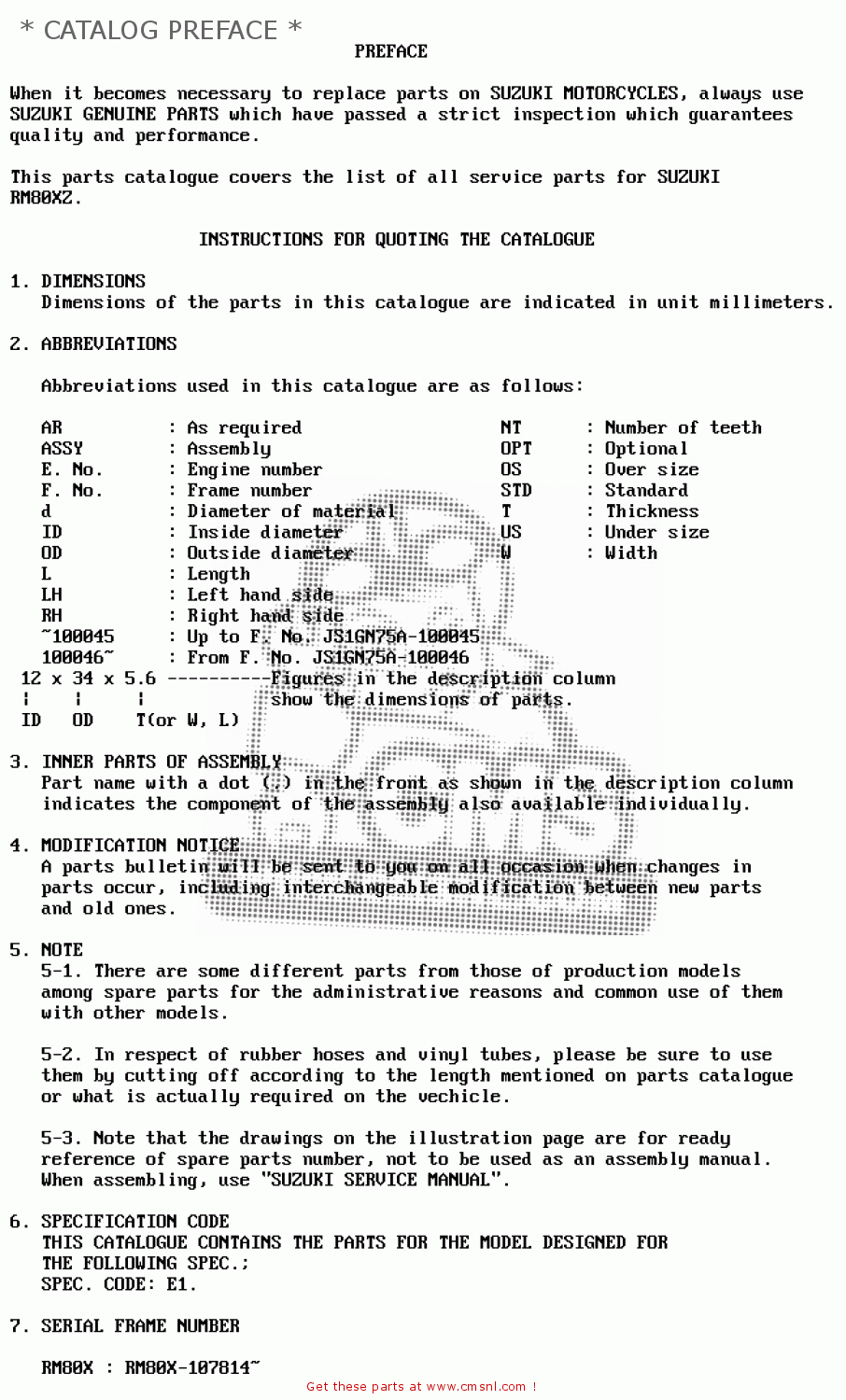 * CATALOG PREFACE * RM80X 1982 (Z)