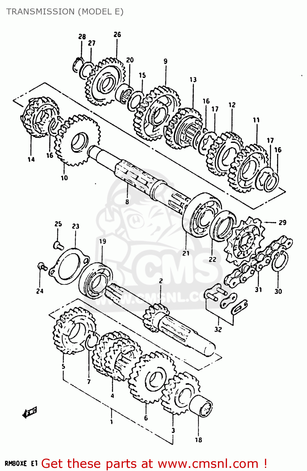 TRANSMISSION (MODEL E) RM80X 1983 (D)