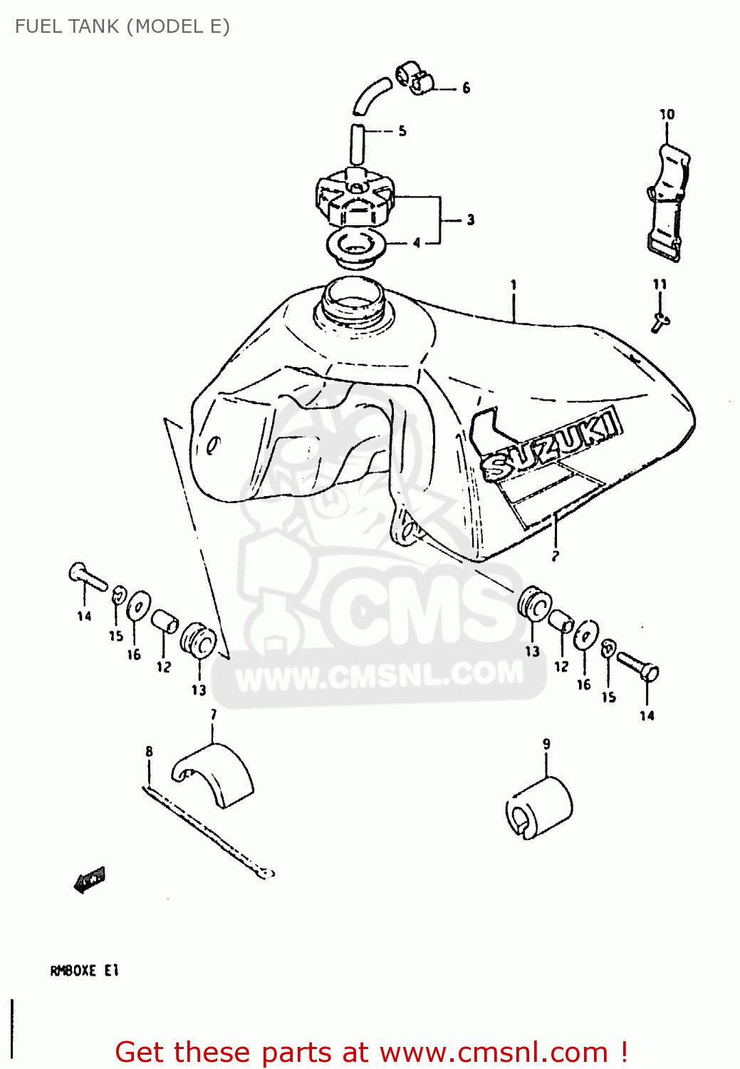 FUEL TANK (MODEL E) RM80X 1983 (D)