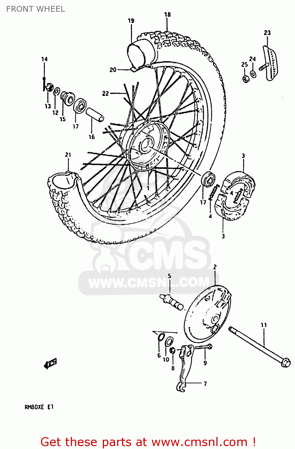 FRONT WHEEL RM80X 1983 (D)