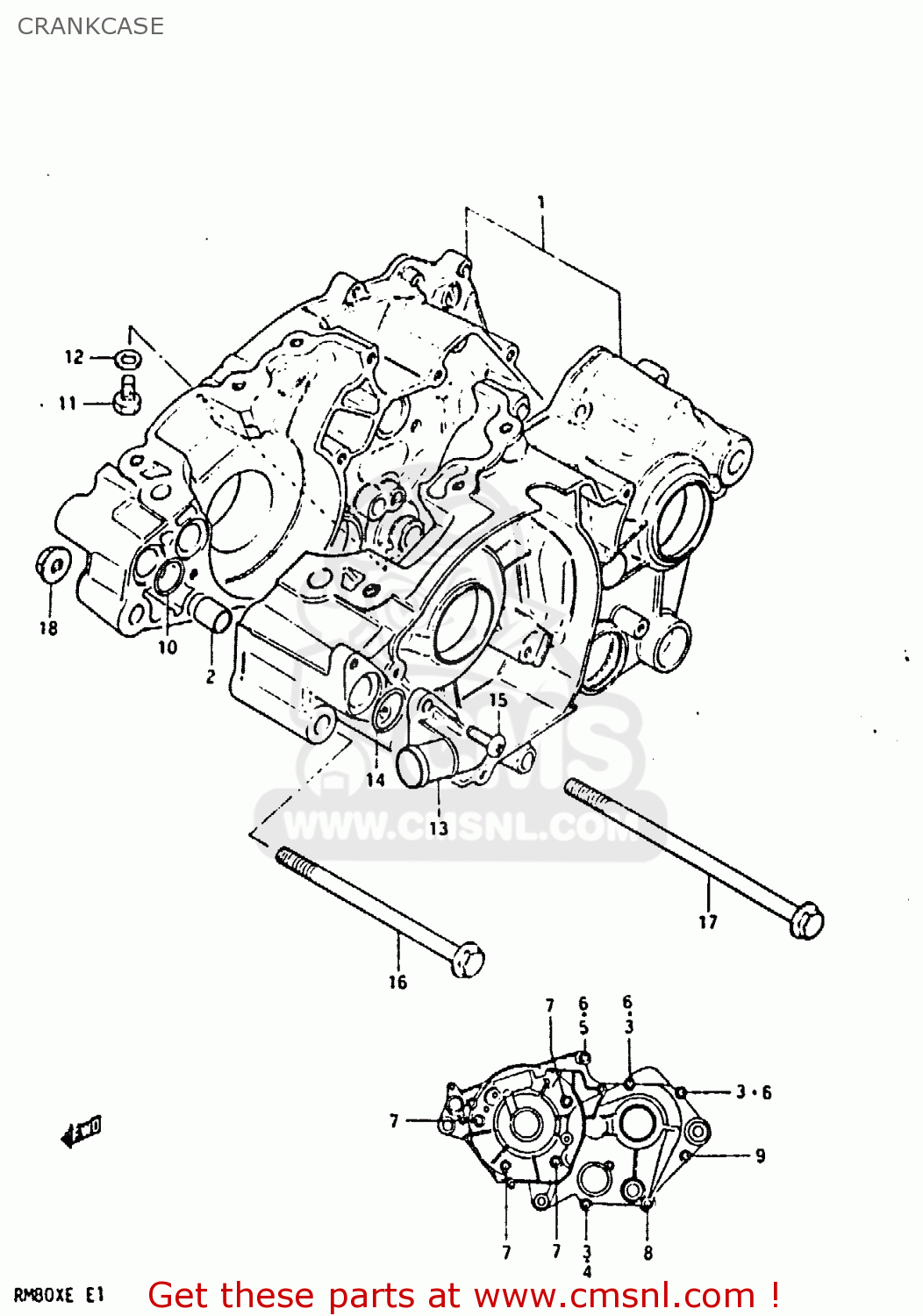 CRANKCASE RM80X 1983 (D)
