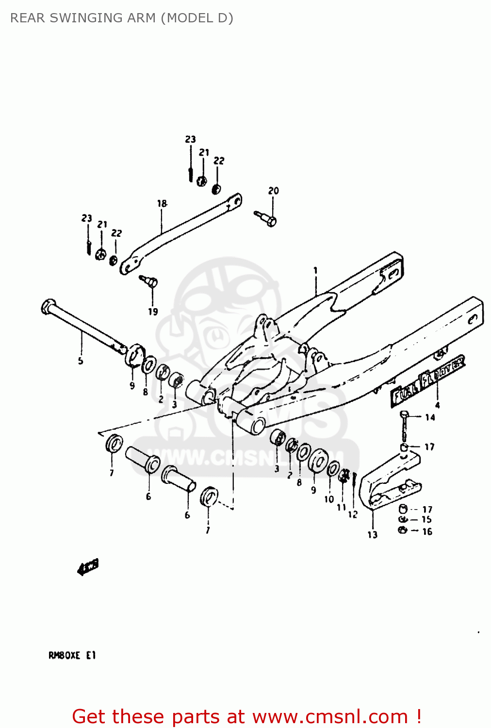 REAR SWINGING ARM (MODEL D) RM80X 1983 (D)